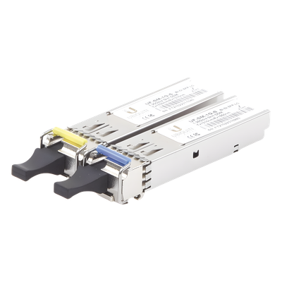 UBIQUITI - UFiber Módulo SFP, transceptor MiniGibic MonoModo 1.25 Gbps, distancia 3km, un conector LC, incluye 2 tranceptores
