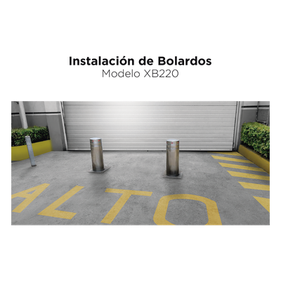 ACCESSPRO - Bolardo Neumático / Acero Inoxidable 304 / Diámetro 275 mm / Elevación 750 mm / 3 a 5 s / 300,000 J / 100 Ciclos/Hora