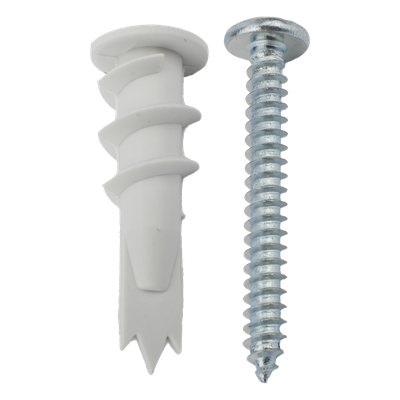 THORSMAN - Kit de Fijación Autoperforable / 10 Unidades / Carga 5 kg / Tornillo 10 mm x 38 mm / Tablaroca y Mampostería / Nylon Reforzado / -40°C a +80°C