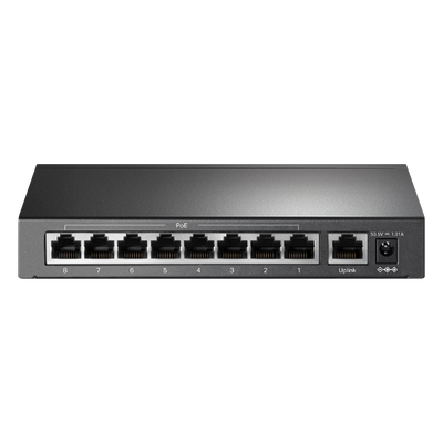 TP-LINK - Switch PoE+ No Administrable / 9 Puertos 10/100 Mbps / 8 Puertos PoE 802.3af/at / 65W / Alcance 250 m (820 ft) / Sin Ventilador