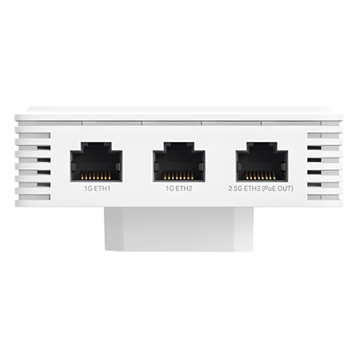 TP-LINK - Punto de Acceso Wi-Fi 7 / BE3600 / 4K-QAM / 2.5 Gbps PoE++ / 2.5 Gbps PoE Pass-through / 2 Puertos 1 Gbps / MLO / Mesh / Montaje en Pared