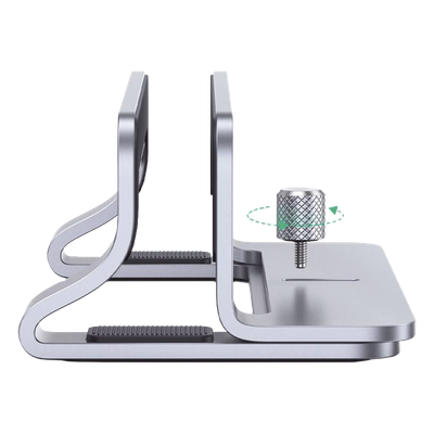 UGREEN - Soporte Vertical para Laptop / Ajustable 12-26 mm / Aluminio y Silicona / Hasta 15.6 pulgadas / Base Antideslizante / Color Plata