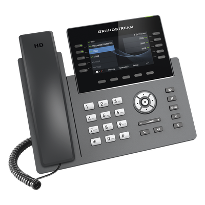 GRANDSTREAM - Teléfono IP / 10 Líneas SIP / 5 Cuentas / Pantalla 4.3" / Wi-Fi 5 Dual Band / Bluetooth / PoE Gigabit / 40 Teclas BLF