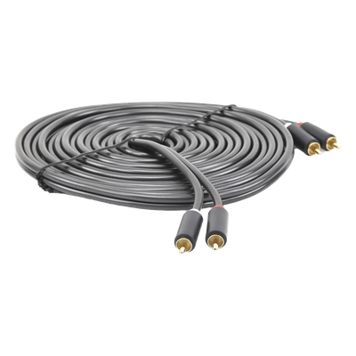 UGREEN - Cable de Audio 2 RCA Macho a 2 RCA Macho / 5 Metros (16.40 Pies) / Cobre Libre de Oxígeno / Conectores Chapados en Oro / Doble Blindaje EMI/RFI
