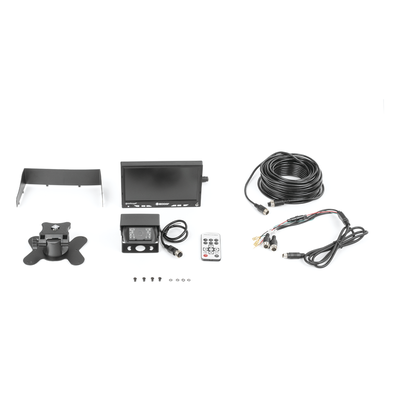 ECCO - Sistema de Reversa Vehicular / Monitor LCD 7'' / Cámara CMOS IR 18 LEDs / Soporte Dual Cámara / Cable 20 m (65.6 ft)