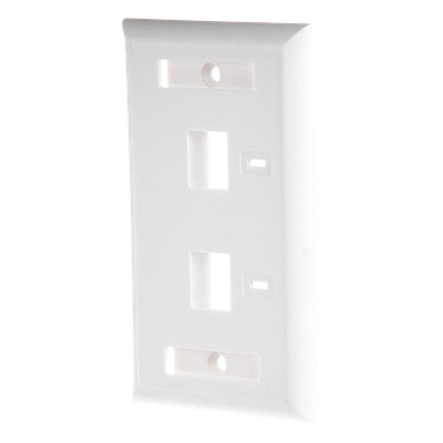LINKEDPRO BY EPCOM - Placa de Pared Keystone / 2 Puertos / Vertical / Policarbonato Retardante de Flama / Espacio para Etiqueta