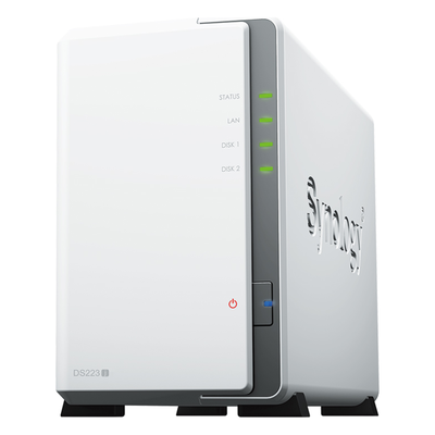 SYNOLOGY - NAS de 2 Bahías / CPU 4 Núcleos 1.7 GHz / 1 GB DDR4 / LAN 1GbE / USB 3.2 Gen 1 / RAID 0, 1, JBOD, SHR