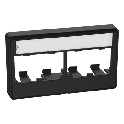 PANDUIT - Placa de Mobiliario Modular / 4 Puertos Mini-Com / ABS Negro / 2.9x0.88x1.77 pulg (73.66x22.35x44.95 mm)