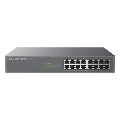 GRANDSTREAM - Switch PoE+ 16 Puertos Gigabit No Administrable / 8 Puertos PoE+ 802.3af/at / 145W Total / 16 Gbps / Rack 19" / 0.92 x 0.59 x 1.73 pies