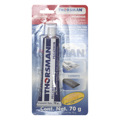 THORSMAN - Adhesivo de Contacto para Canaleta / Fijación PVC y Aluminio / Rango Térmico -20 °C a +70 °C / Rendimiento 3.5 m Lineales / Resistencia 45 kg/cm² / 70 g