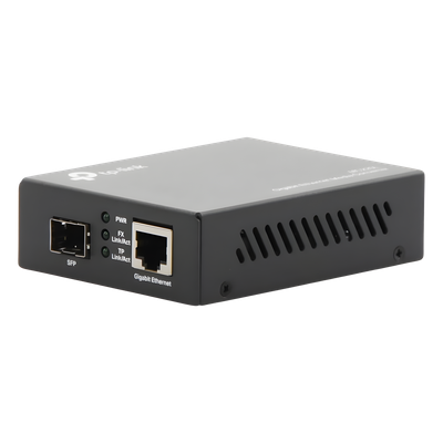 TP-LINK - Convertidor de Medios / 1 Puerto SFP 1 Gbps / 1 Puerto RJ45 10/100/1000 Mbps / Monomodo o Multimodo / Plug and Play