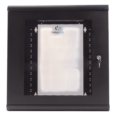 LINKEDPRO - Gabinete de Pared / 16U / 635 mm Profundidad / 25 in / Cristal Templado / 100 kg Carga / Calibre 18