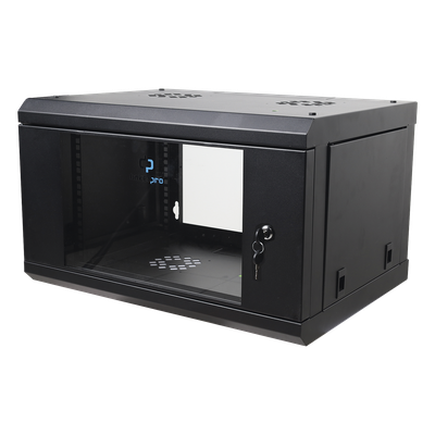 LINKEDPRO - Gabinete de Pared 6U / 19in / 455 mm Profundidad / Cristal Templado / 80 kg Carga / 1.49 x 1.16 x 1.49 pies