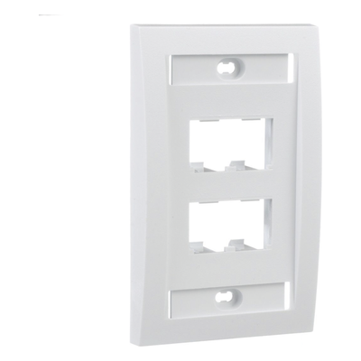 PANDUIT - Placa de Pared Vertical / 4 Puertos Mini-Com / 69.8 x 114.3 mm / 2.75 x 4.5 in / Con Espacio para Etiquetas / Blanco