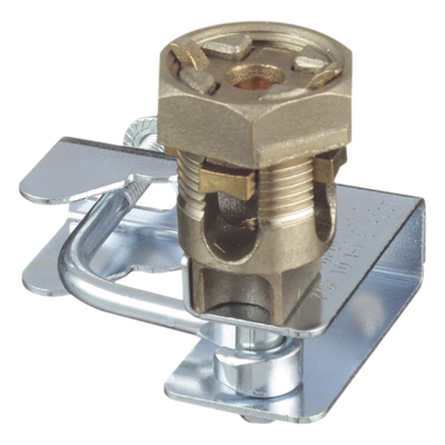 PANDUIT - Abrazadera de Tierra para Piso Falso / 2 Conductores 6-1/0 AWG (16-50 mm²) / Pedestal Cuadrado 22 mm (7/8') / Pedestal Redondo 25-29 mm (1' a 1 1/8') / Bronce / TIA-607-A