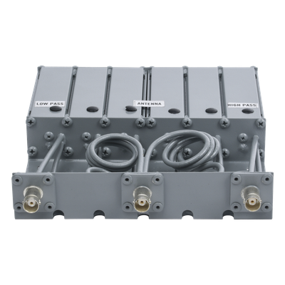 EPCOM INDUSTRIAL - Duplexer VHF / 6 Cavidades / 160-174 MHz / 50 W / 5 MHz Separación / 80 dB Aislamiento TX-RX / BNC Hembra