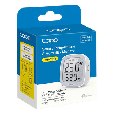 TP-LINK - Monitor Inteligente de Temperatura y Humedad / Pantalla E-Ink 2.7" / Sensor Suizo ±0.3°C / Automatización Smart Home / Frecuencia 868-922 MHz