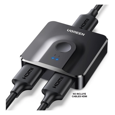 UGREEN - Switch HDMI Bidireccional / 4K 60Hz / HDR / 3D / Dolby Atmos / Metal / Sin Alimentación Externa