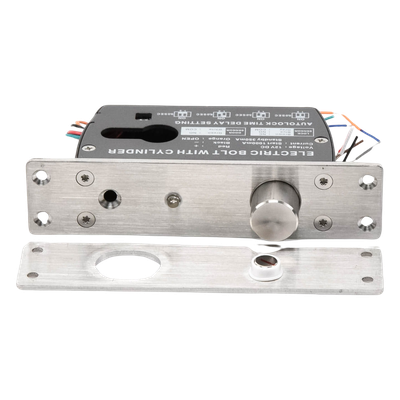 ACCESSPRO - Cerradura de Perno Eléctrica / 2000 kg de Fuerza de Sujeción / Fail Safe 12 VCC / Temporizador 0-9 s / Sensor de Puerta NO/NC/COM / 500000 Ciclos