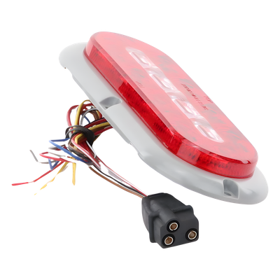ECCO - Luz LED Ovalada Trasera / 18 LED / Rojo/Blanco/Ámbar / 7.5 Pulgadas / 69 Patrones de Destello / IP67 / 12-24 V / Perfil Bajo