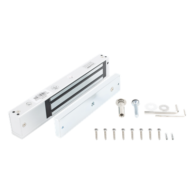 ACCESSPRO - Chapa Magnética Electromagnética / 280 kg (617.3 lbs) / LED Ultra-Brillante / Sensor de Estado / 12/24 VCC / Aluminio Anodizado