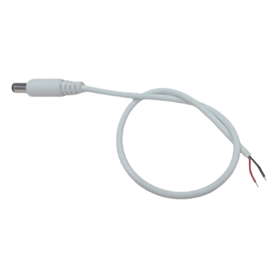 EPCOM POWERLINE - Cable de Alimentación DC / Conector Macho 5.5 x 2.1 mm / Calibre 22AWG / Longitud 30 cm / Forro Blanco / Polarizado