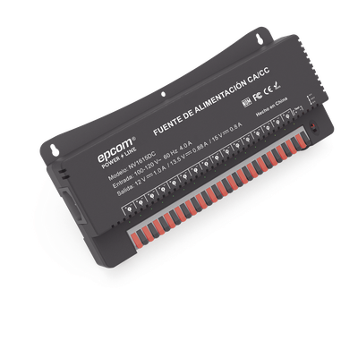 EPCOM POWERLINE - Fuente de Poder para 16 Cámaras / Salida Ajustable 12/13.5/15 Vcc / 16 A / 200 W / Montaje en Pared / Operación -20°C a 70°C