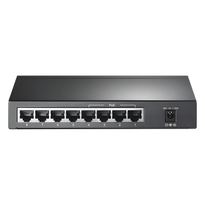 TP-LINK - Switch PoE+ no administrable / 8 puertos Gigabit / 4 puertos PoE+ 802.3af/at / 55W total / Sin ventilador / Escritorio