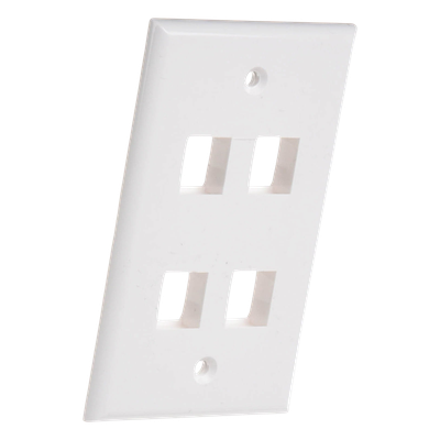 LINKEDPRO BY EPCOM - Placa de Pared / 4 Puertos Keystone / Montaje Vertical / 70 x 115 mm / 2.75 x 4.52 ft / Blanco