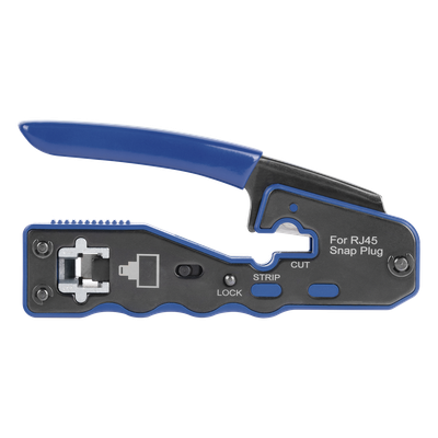 EPCOM POWERLINE - Pinza de Red / Corte y Terminado RJ45 Pass-Through / Cuchilla Intercambiable / Acero al Carbón / Mango Ergonómico ABS + TPR