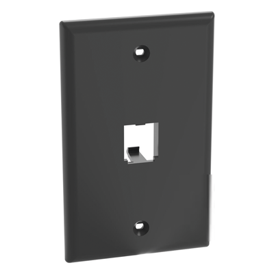 PANDUIT - Placa de Pared Vertical / 1 Puerto / Mini-Com / Diseño Plano / ABS / 2.75 x 4.5 in / Negro