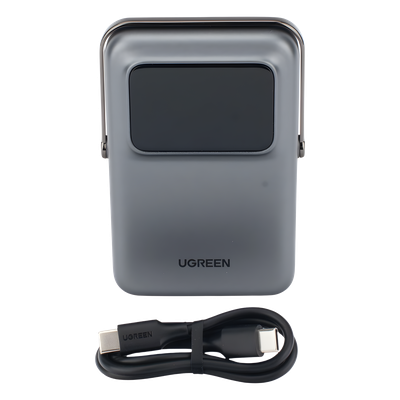 UGREEN - Power Bank Inalámbrico / 10000 mAh / Carga Inalámbrica 7.5W / USB-C 20W / Pantalla TFT con Emojis / Soporte Plegable / Succión Magnética 10N