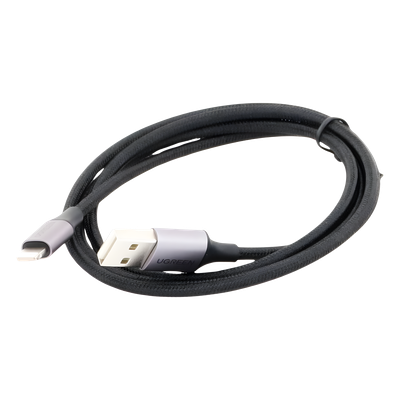 UGREEN - Cable USB-A a Lightning / 1 m (3.28 ft) / Certificado MFi / Carga 5V/2.4A / 480 Mbps / Conector C94 / Nylon Trenzado / Aluminio