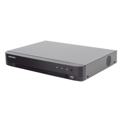 HIKVISION - DVR Pentahíbrido / 8 Canales / 4 TURBOHD + 4 IP / 8 Megapixel (4K) / Audio por Coaxitron / Reconocimiento Facial / AcuSense / H.265+ / 1 Bahía HDD