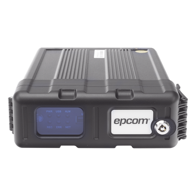 EPCOM - DVR Móvil / Multiplataforma / 4 Canales AHD 2 Megapixel / Almacenamiento en Memoria SD / H.265 / Chip IA Embebido / Soporta 4G / GPS