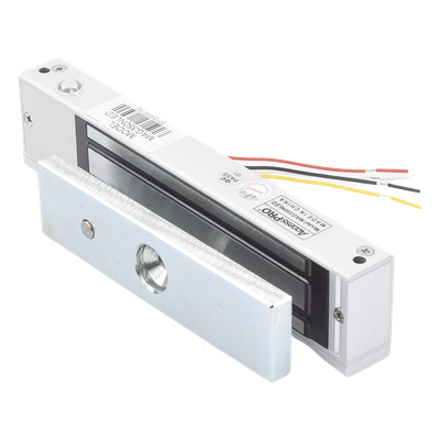 ACCESSPRO - Chapa Magnética Electromagnética / 350 lbs (158.8 kg) / LED Estado / 12/24 VCC / Sensor NO/COM / Interior