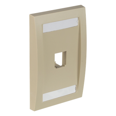 PANDUIT - Placa de Pared Vertical Ejecutiva / 1 Puerto Mini-Com / Con Espacio para Etiquetas / 69.8 x 114.3 mm (2.75 x 4.5 pulg) / Marfil