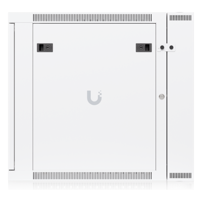 UBIQUITI - Gabinete Rack 12U / 600x703 mm / Puerta Vidrio Templado / Puerta Trasera Abatible / Paneles Laterales con Llave / Acero SPCC 1.2 mm
