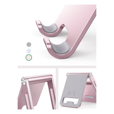 UGREEN - Soporte para Celular / Aluminio / Plegable / Multiángulo / 4.7 a 7.9 pulgadas / Carga 600 g / Rosa