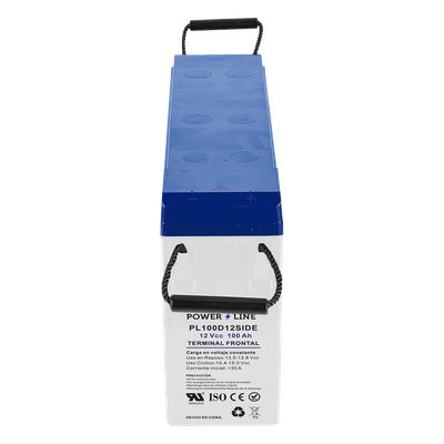 EPCOM POWERLINE - Batería de Ciclo Profundo AGM-VRLA / 12V 100Ah (10h) / Placas Gruesas Alta Densidad / Carcasa Ignífuga UL94-V0 / Terminal M8 / Baja Autodescarga / 1620A Cortocircuito