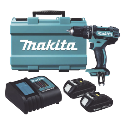 MAKITA - Rotomartillo/Taladro Inalámbrico (1/2") de 1,900 RPM, 18Vcc, Torque 62 N.m (Incluye 2 Baterías y Cargardor).