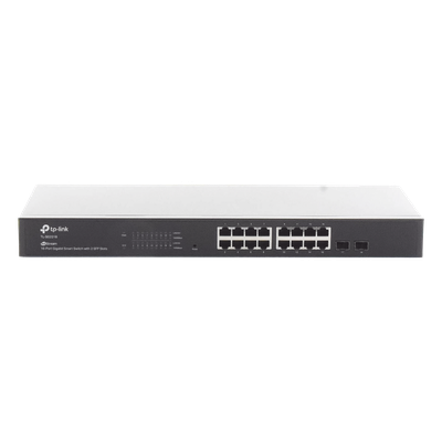 TP-LINK - Switch Administrable / 16 Puertos Gigabit RJ45 / 2 Puertos SFP 1G / Rendimiento 36 Gbps / Sin Ventilador / Gestión Centralizada OMADA