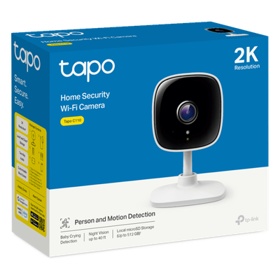 TP-LINK - Cámara IP Wi-Fi / 3 Megapixel / Visión Nocturna 9.1 m (30 ft) / Campo de Visión 131° / Audio Bidireccional / microSD 256 GB