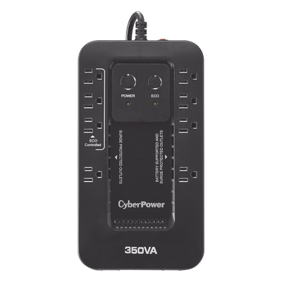 CYBERPOWER - UPS de 350 VA/255 W, Topología Standby con Modo Ahorrador ECO, Entrada 120 Vca NEMA 5-15P, Con 8 Tomas NEMA 5-15R