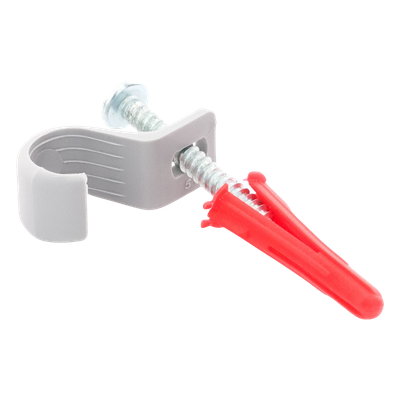THORSMAN - Kit de fijación / 8 grapas + tornillos + taquetes / Tubo 1/2" / Polietileno flexible / -10°C a +120°C / Interior y exterior