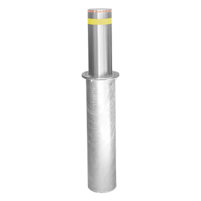 ACCESSPRO - Bolardo Hidráulico Antiembestida / 220 mm × 600 mm (0.72 ft × 1.97 ft) / Acero Inoxidable 304 / 200,000 J / Ciclo 4 s / 100 Ciclos/h