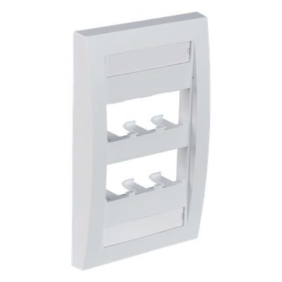 PANDUIT - Placa de Pared Vertical Ejecutiva / 6 Puertos Mini-Com / Perfil Elevado / 69.8 x 114.3 mm (2.75 x 4.5 pulg.) / Blanco