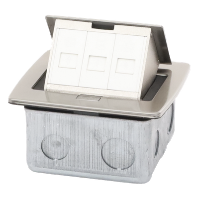 THORSMAN - Mini Caja de Piso Rectangular / 12.4 x 12 x 7.2 cm / Acero Inoxidable 304 / 3 Puertos Keystone / 0.828 kg
