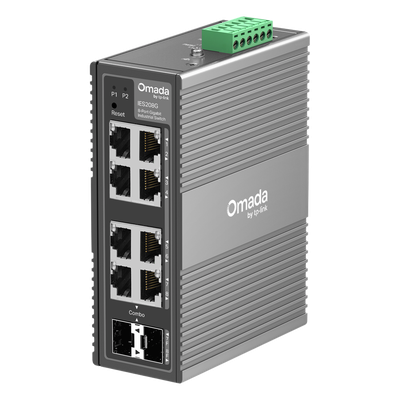 TP-LINK - Switch Industrial Easy Managed / 8 Puertos Gigabit / 2× Combo RJ45/SFP / 16 Gbps / -40°C a 75°C (-40°F a 167°F) / Protección 6kV / IP40 / Montaje DIN Rail