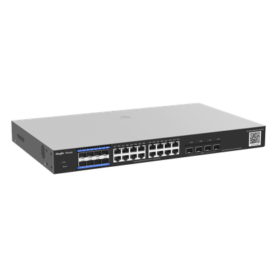 RUIJIE - OLT Switch Híbrido Capa 3 / 8 PON 1G / 16 Ethernet 1G / 4 SFP+ 10G / 256 ONUs / 1U Rack / 17.32 x 10.24 x 1.72 in